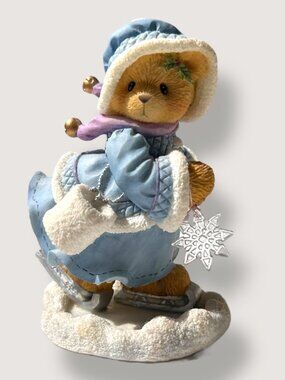 Cherished Teddies Candance Skating Bear Winter Collectible Figurine with Adoptio